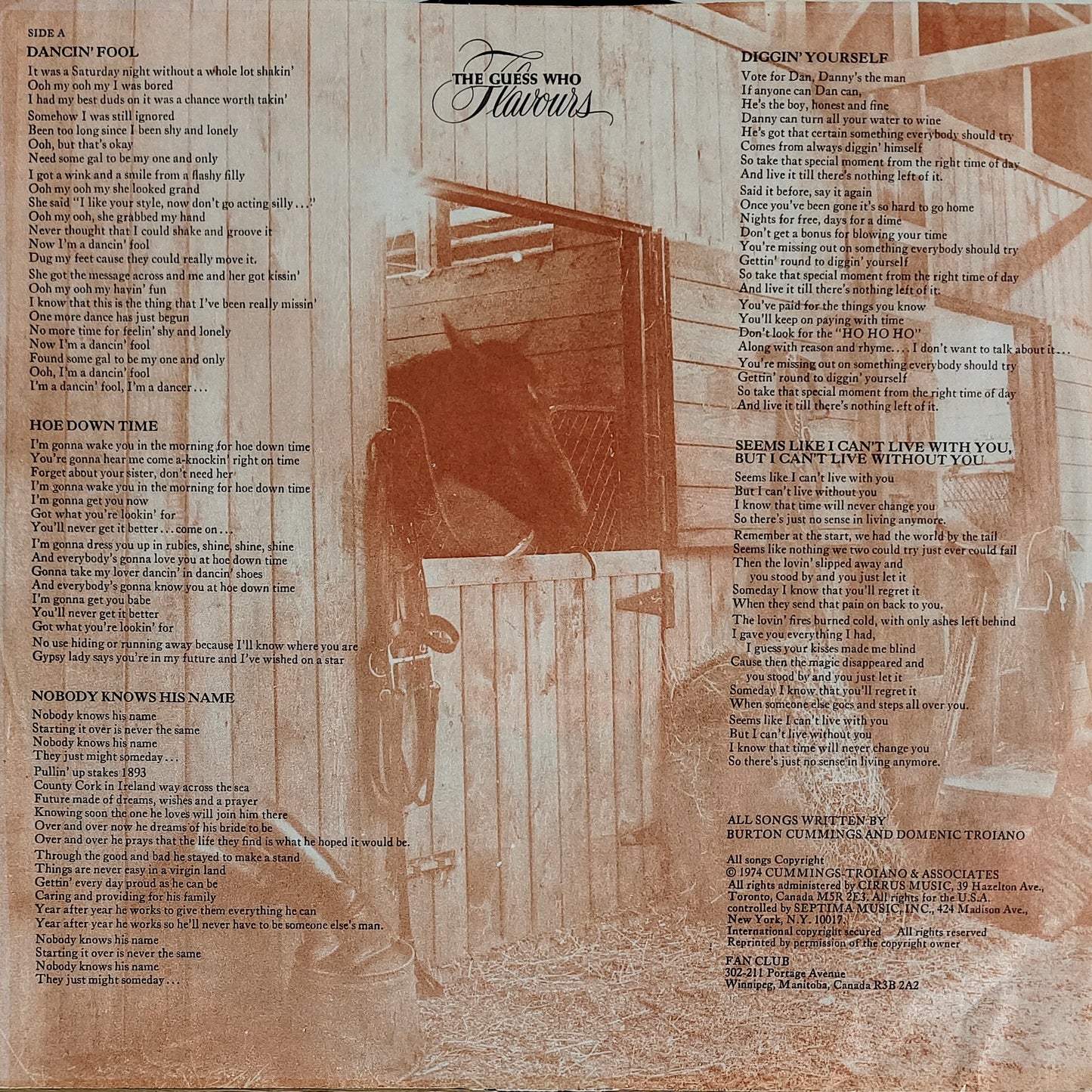 THE GUESS WHO - Flavours (Pressage US)