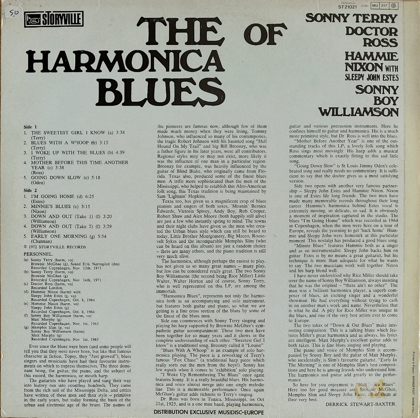 SONNY TERRY, DOCTOR ROSS, HAMMIE NIXON With SLEEPY JOHN ESTES, SONNY BOY WILLIAMSON - The Harmonica Blues Of