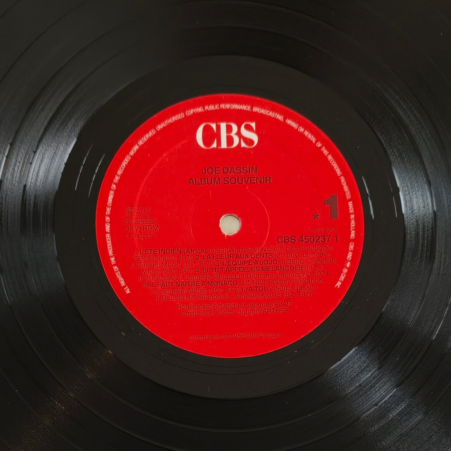 JOE DASSIN - Album Souvenir