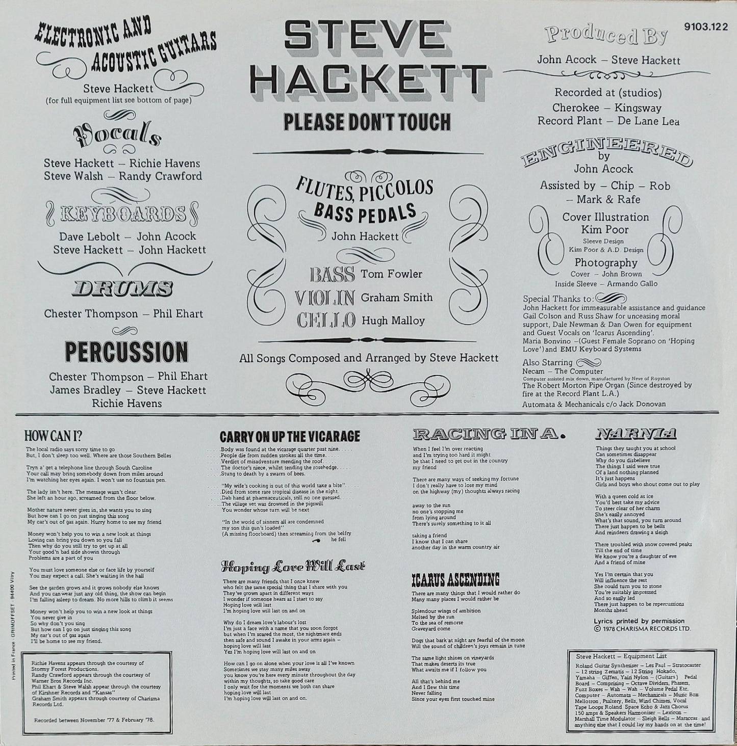 STEVE HACKETT - Please Don't Touch!