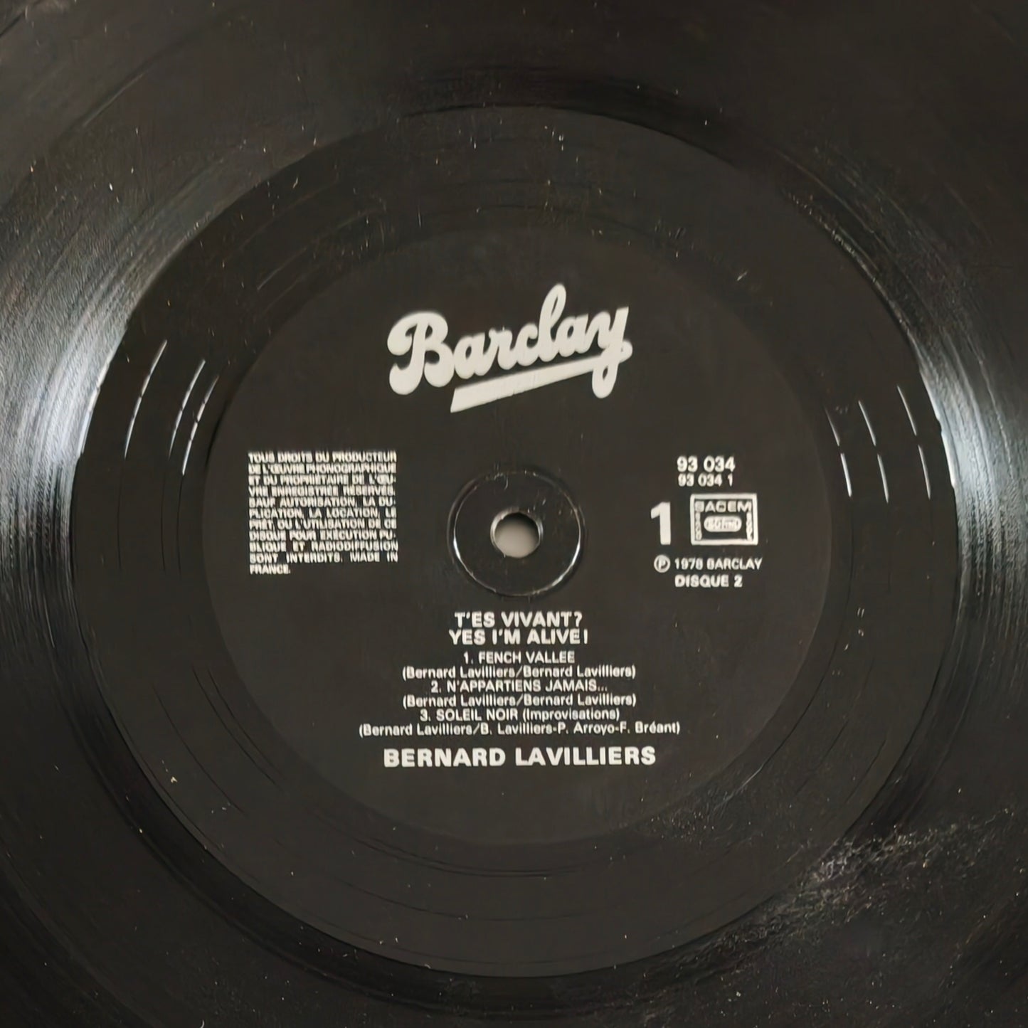 BERNARD LAVILLIERS - T'es Vivant...?