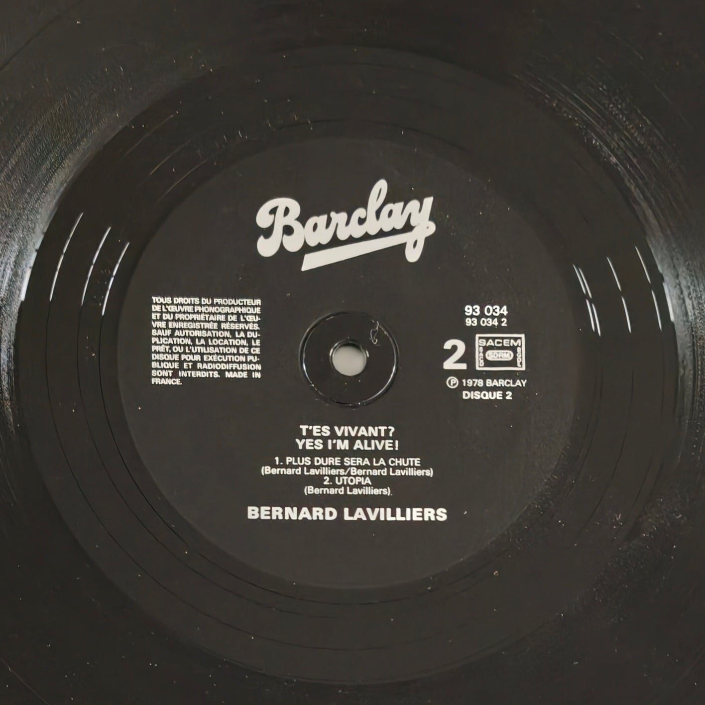 BERNARD LAVILLIERS - T'es Vivant...?