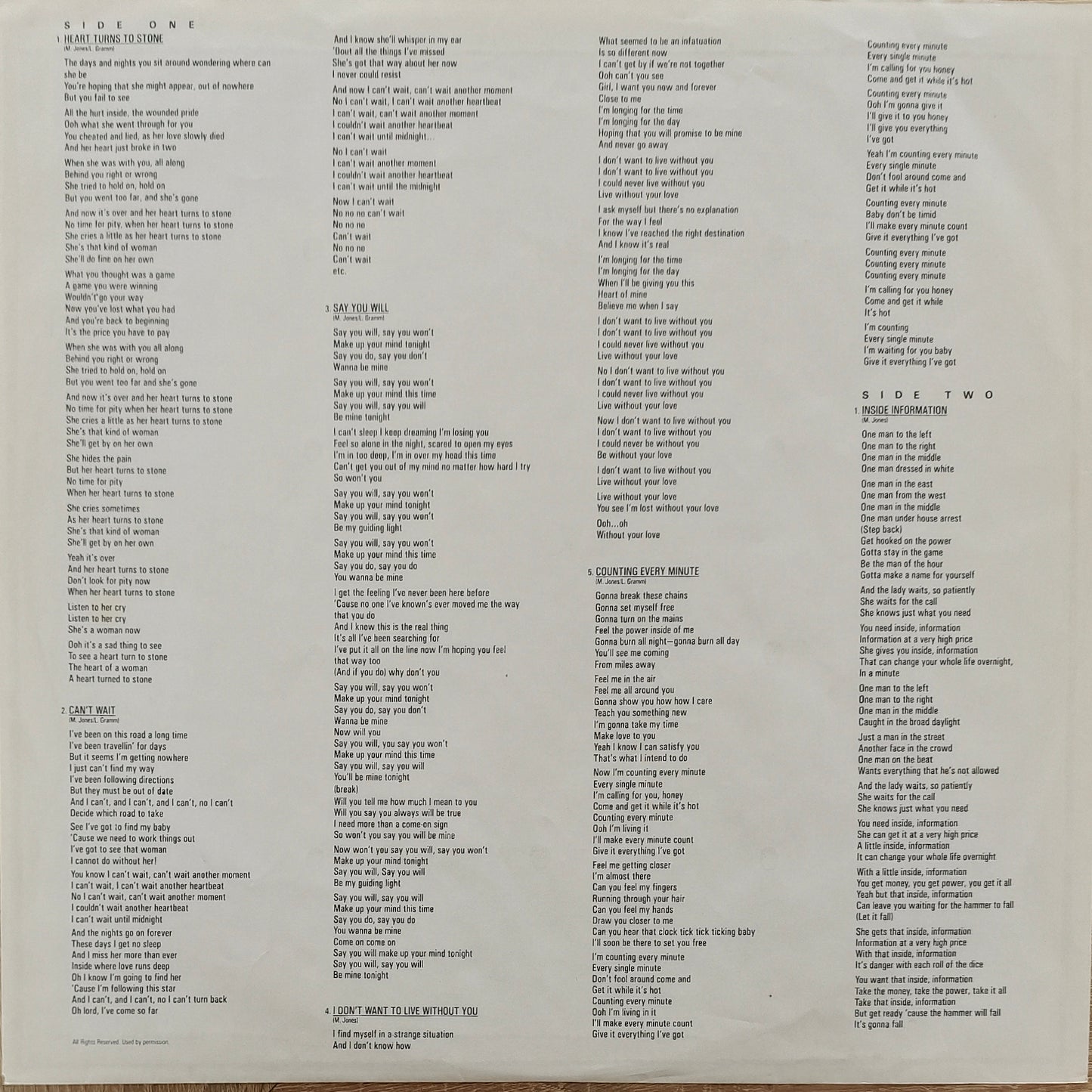 FOREIGNER - Inside Information
