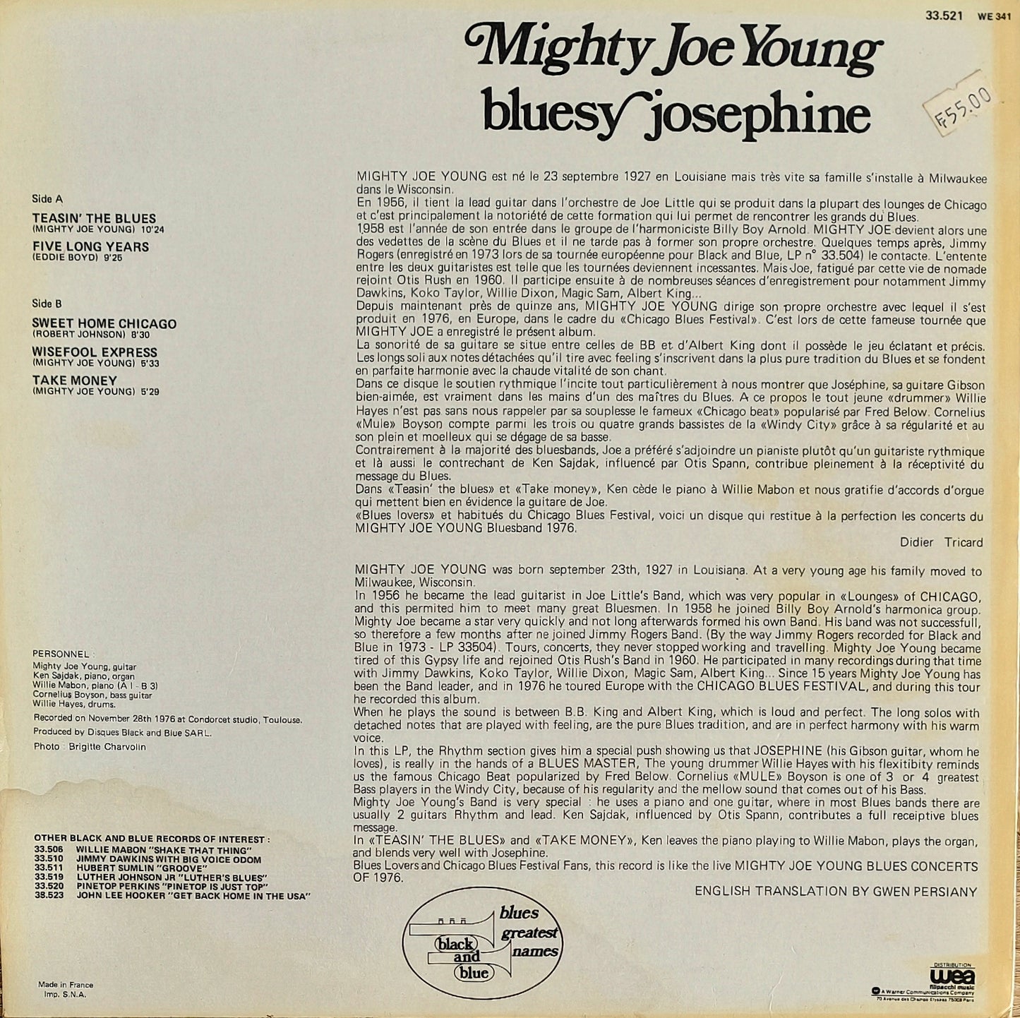 MIGHTY JOE YOUNG - Bluesy Josephine