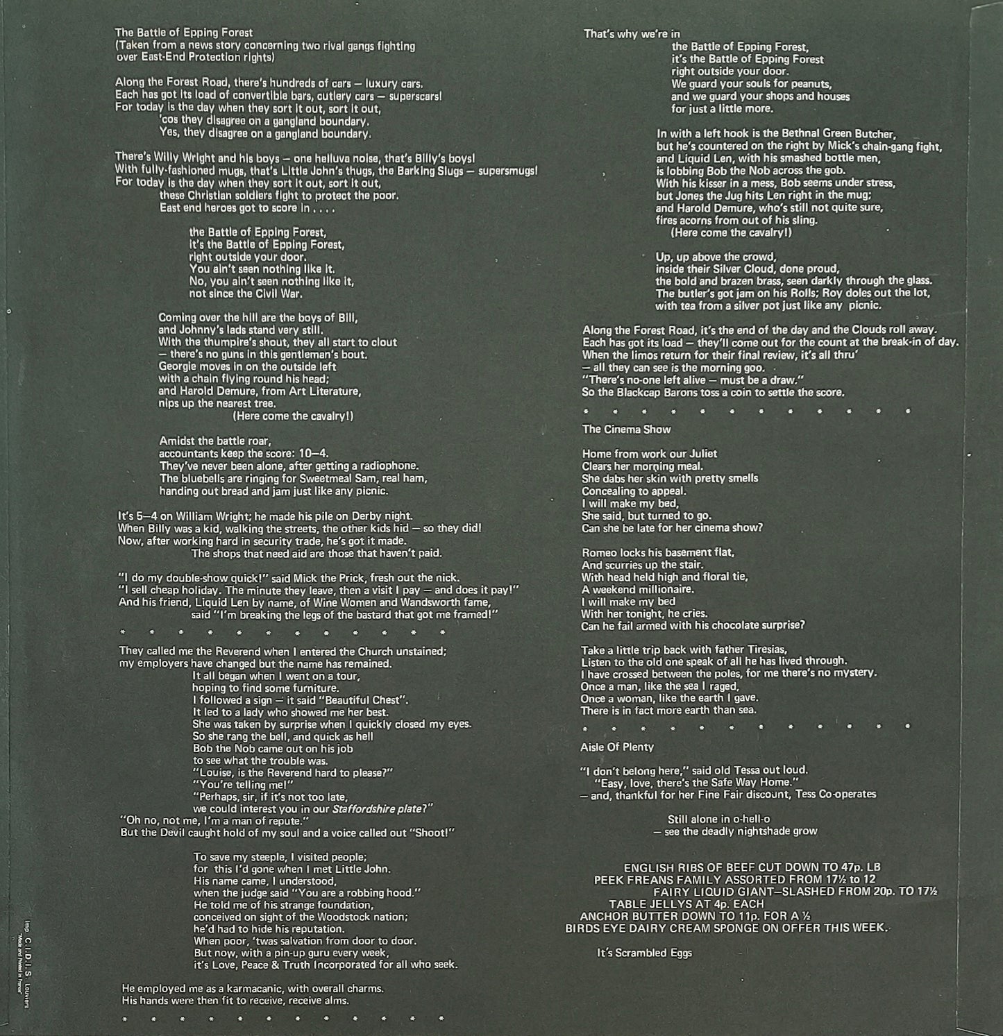 GENESIS - Selling England By The Pound