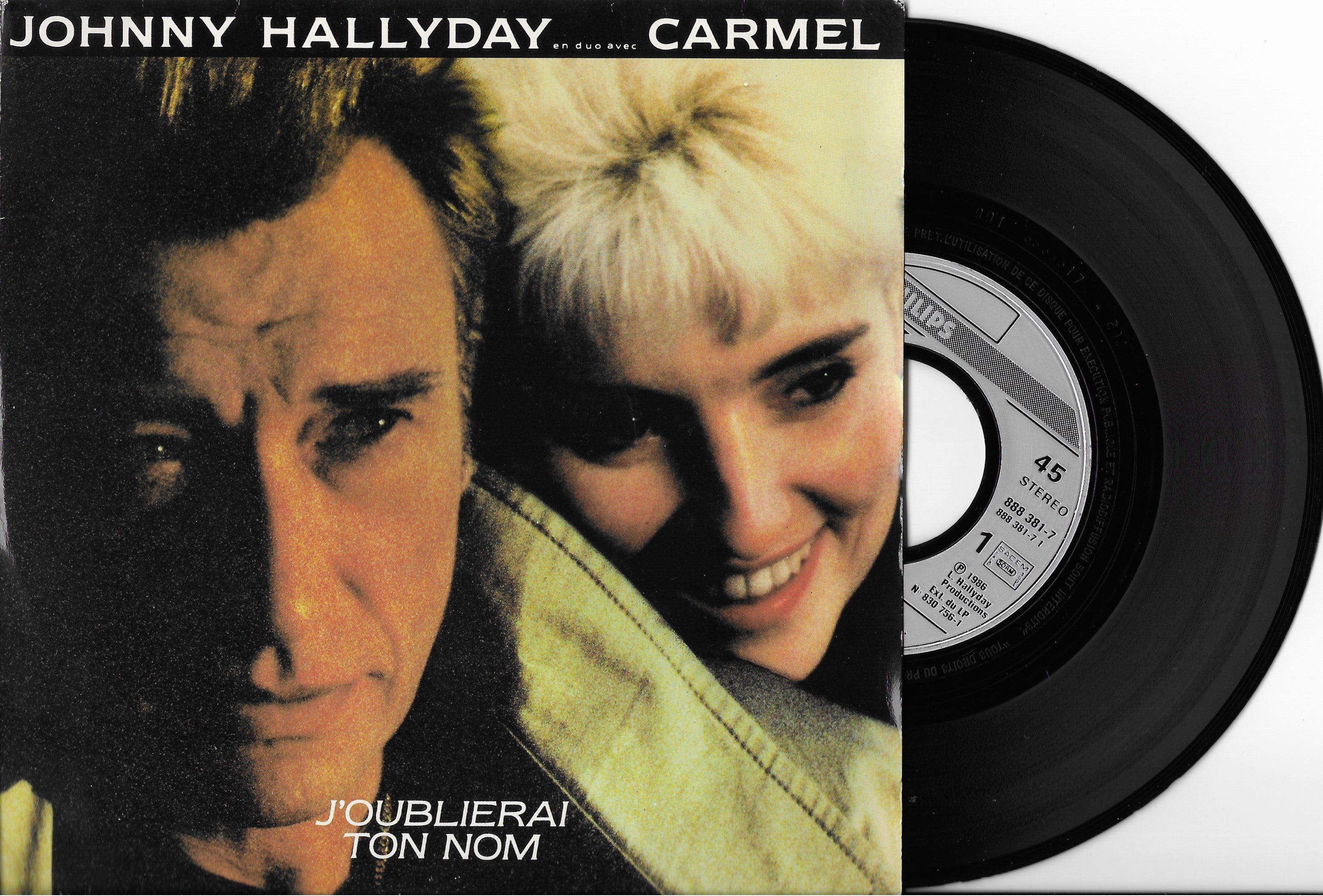 Disque Vinyle 45 tours Occasion - JOHNNY HALLYDAY / CARMEL - J