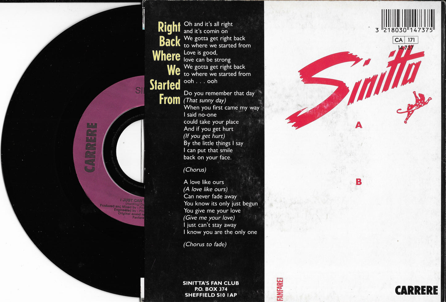 SINITTA - Right Back Where We Started From