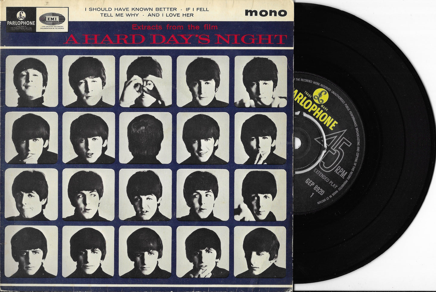 THE BEATLES - Extracts From The Film A Hard Day's Night (Pressage UK)
