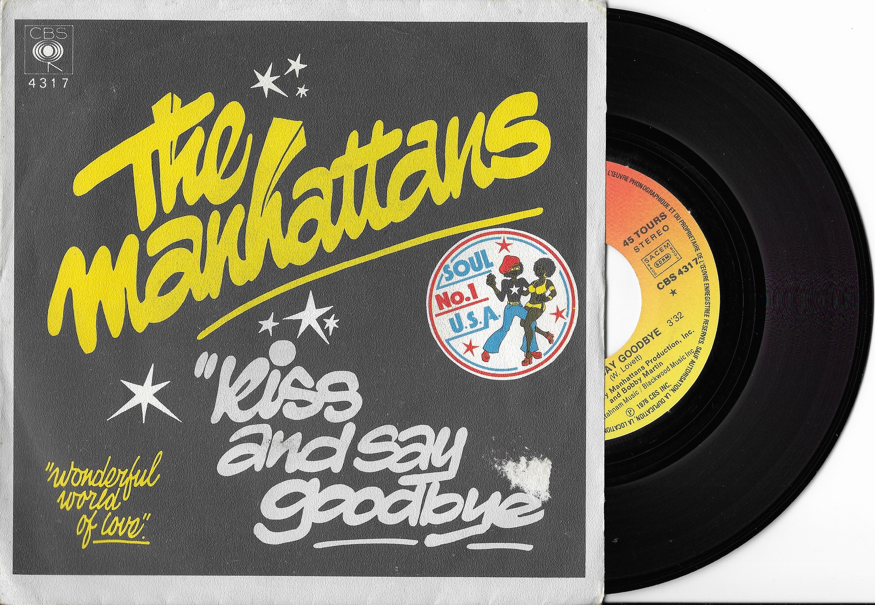 Disque Vinyle 45 Tours Occasion - The Manhattans - Kiss And Say Goodbye 