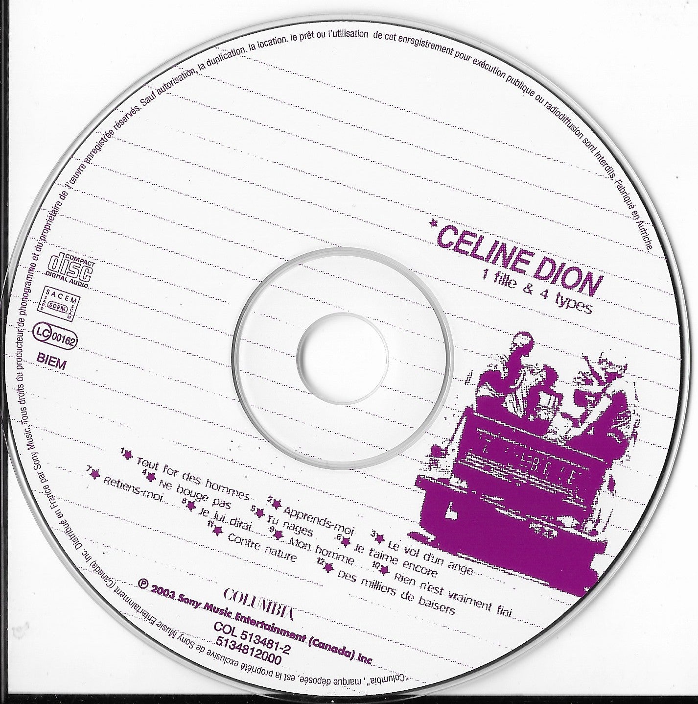 CELINE DION - 1 Fille & 4 Types