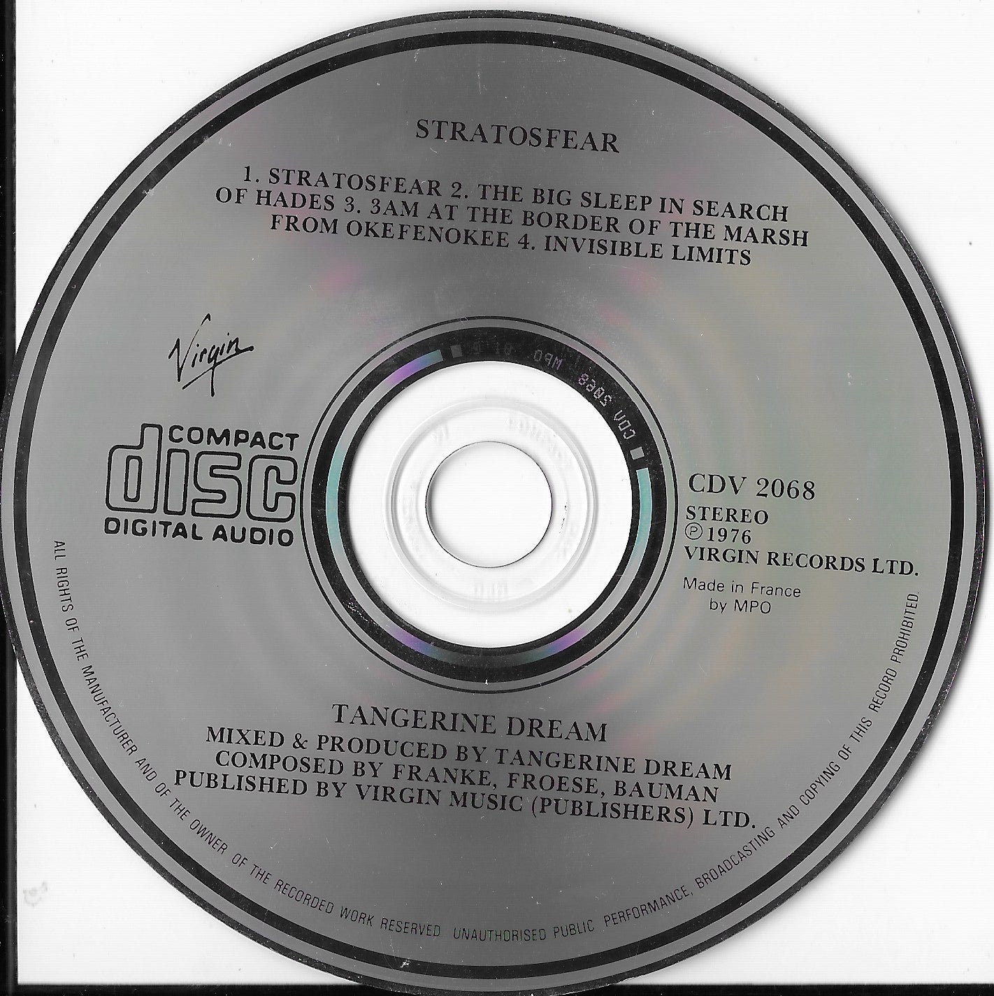 TANGERINE DREAM - Stratosfear