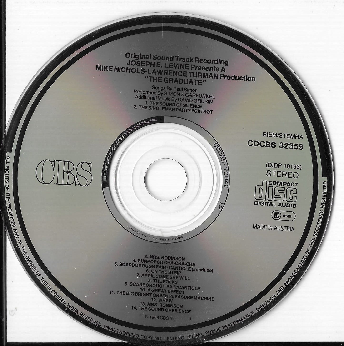 SIMON & GARFUNKEL - The Graduate (Original Sound Track Recording)