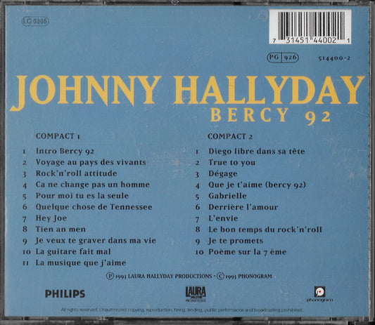 JOHNNY HALLYDAY - Bercy 92