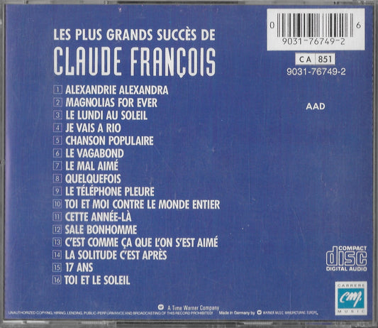 CLAUDE FRANCOIS - Les Plus Grands Succès De Claude François
