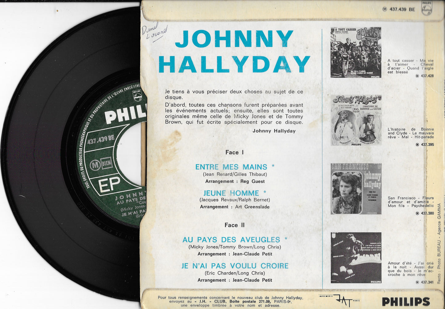 JOHNNY HALLYDAY - Entre Mes Mains