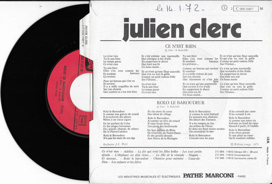 JULIEN CLERC - Ce N'est Rien