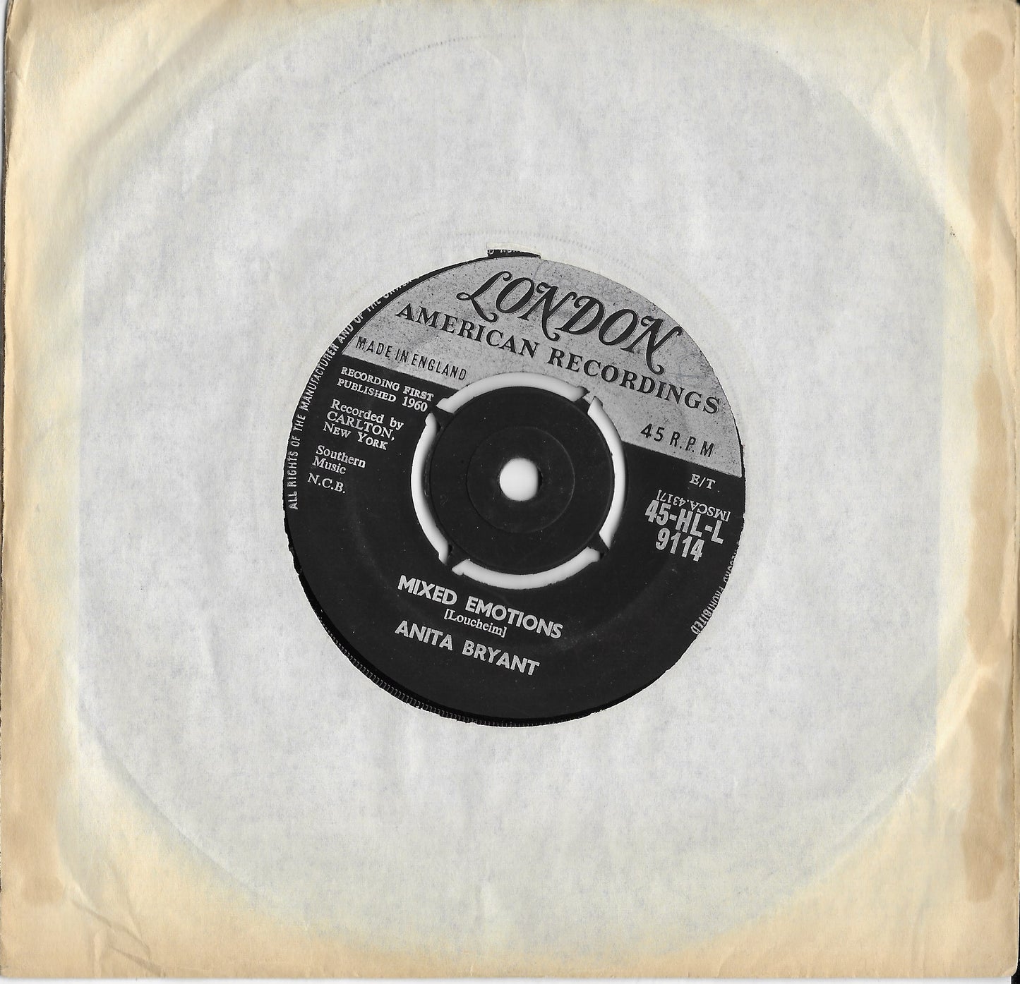 ANITA BRYANT - Paper Roses / Mixed Emotions