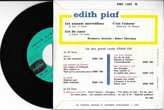 EDITH PIAF - Les Amants Merveilleux