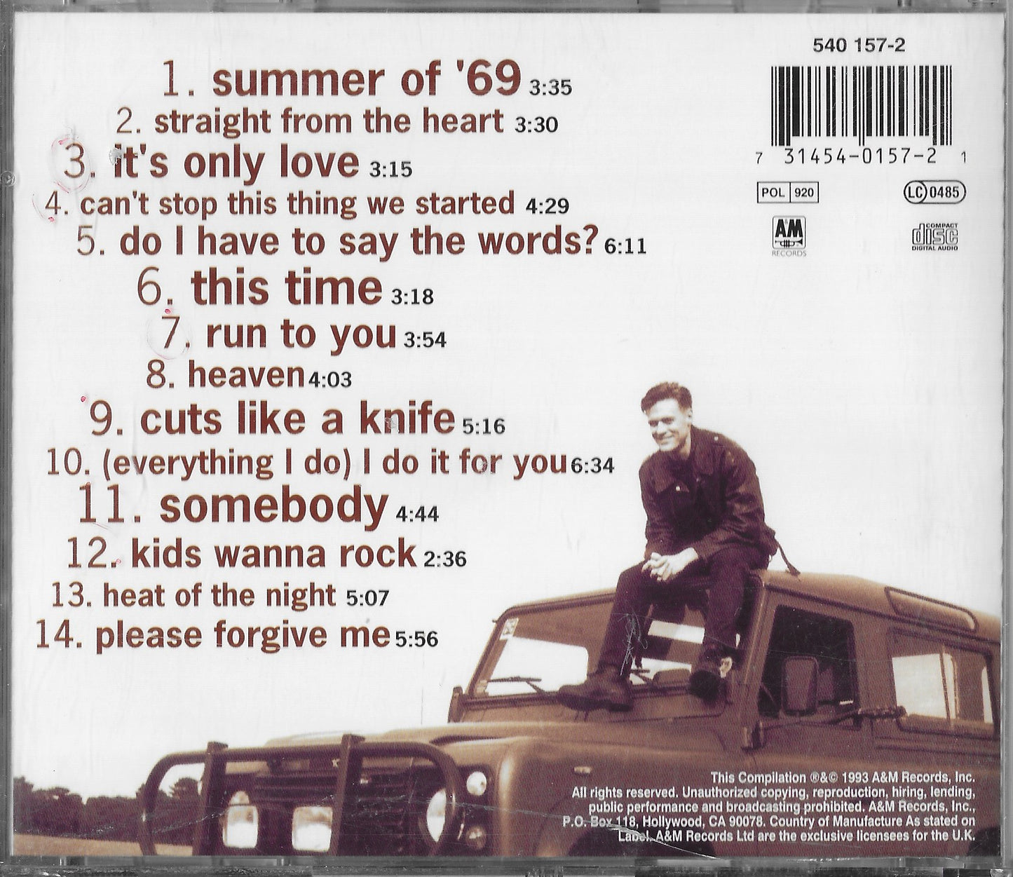 BRYAN ADAMS - So Far So Good