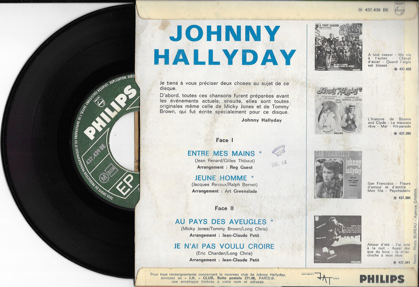 JOHNNY HALLYDAY - Entre Mes Mains