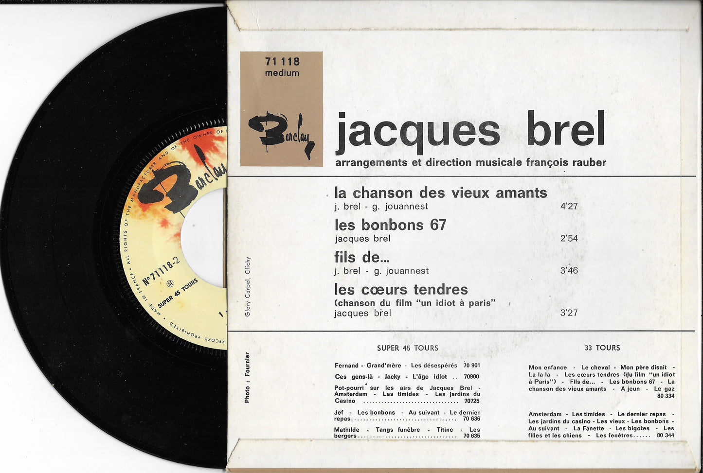 JACQUES BREL - La Chanson Des Vieux Amants