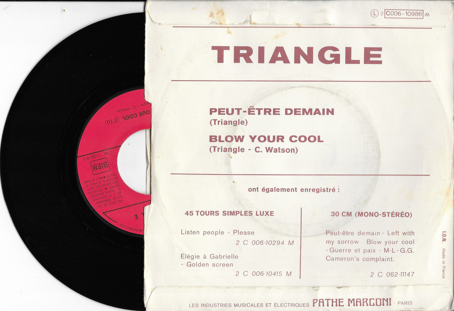 TRIANGLE - Peut-être Demain / Blow Your Cool