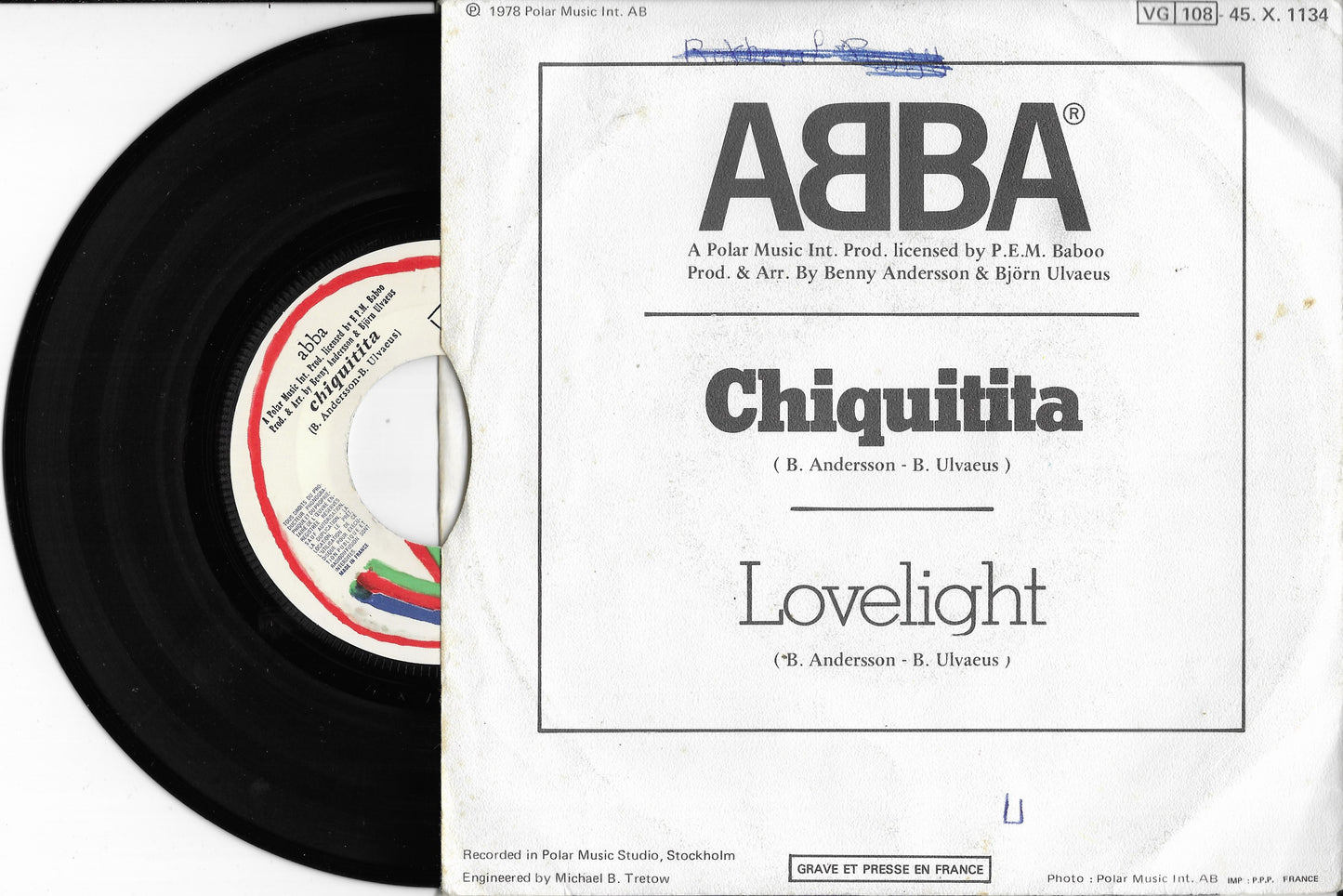 ABBA - Chiquitita c/w Lovelight