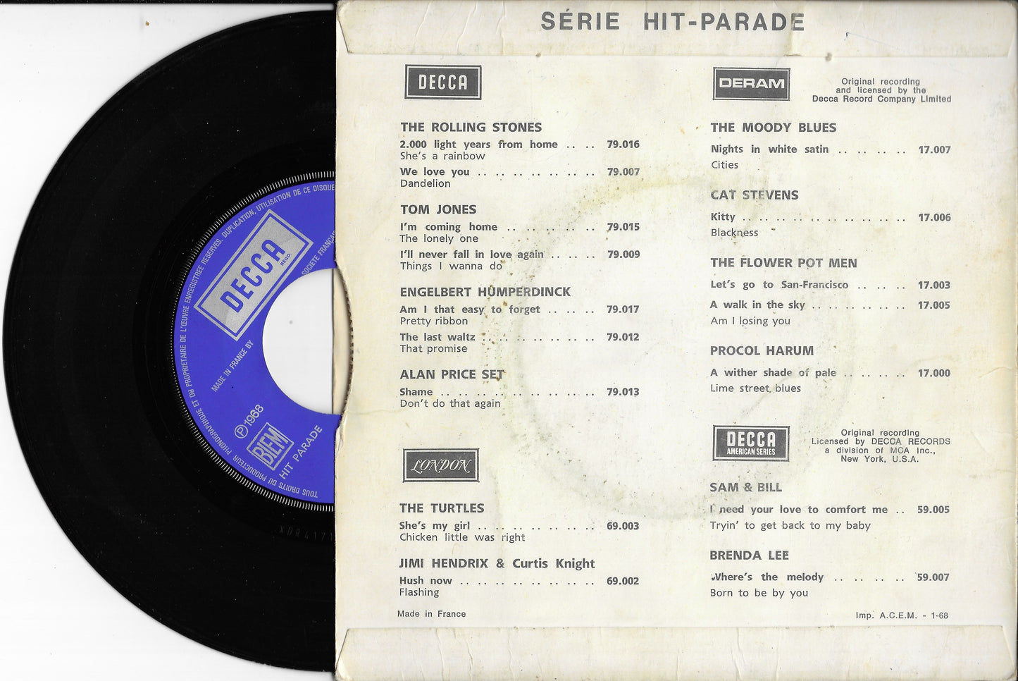 THE ROLLING STONES - 2000 Light Years From Home / She's A Rainbow