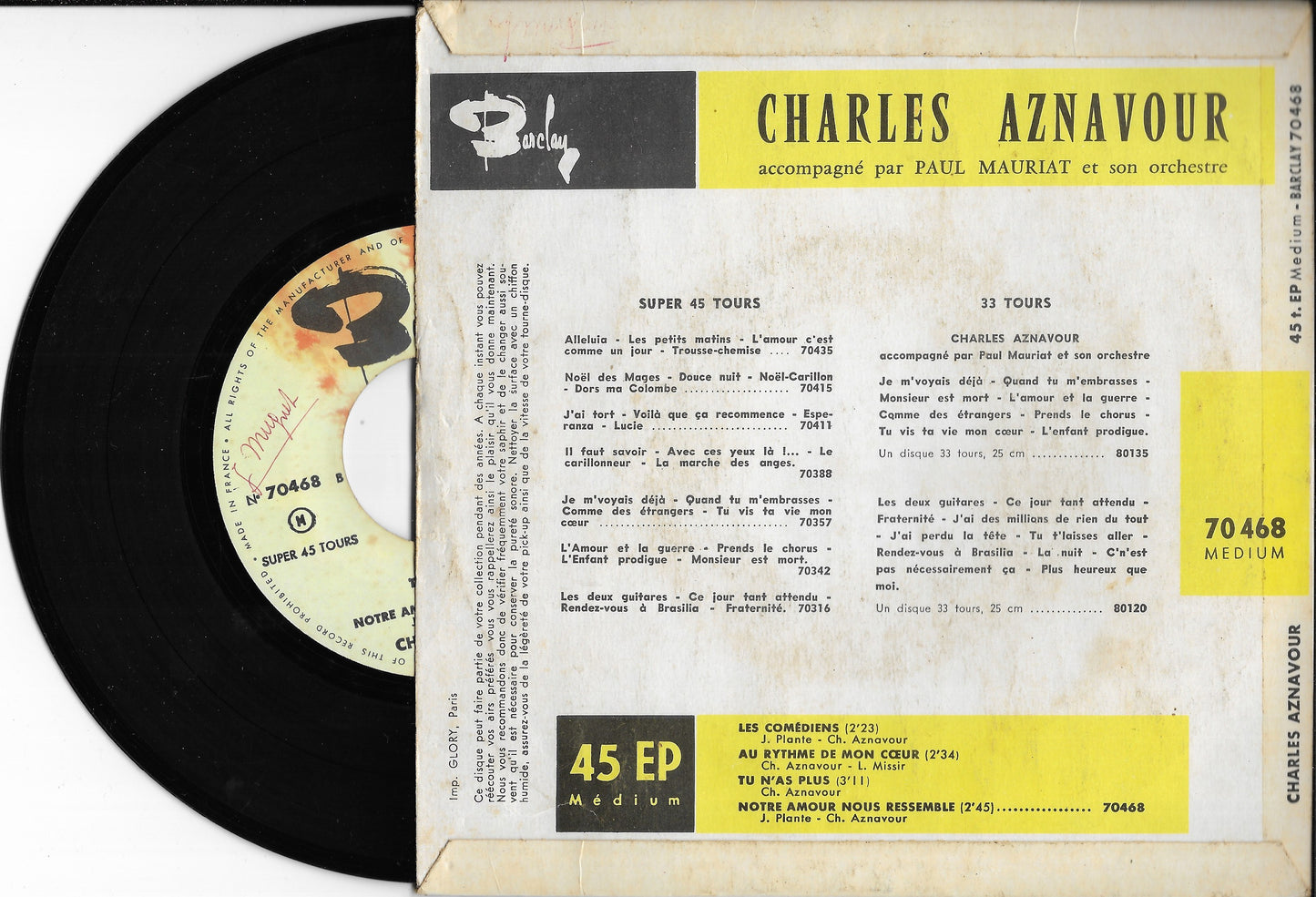 CHARLES AZNAVOUR - Les Comédiens