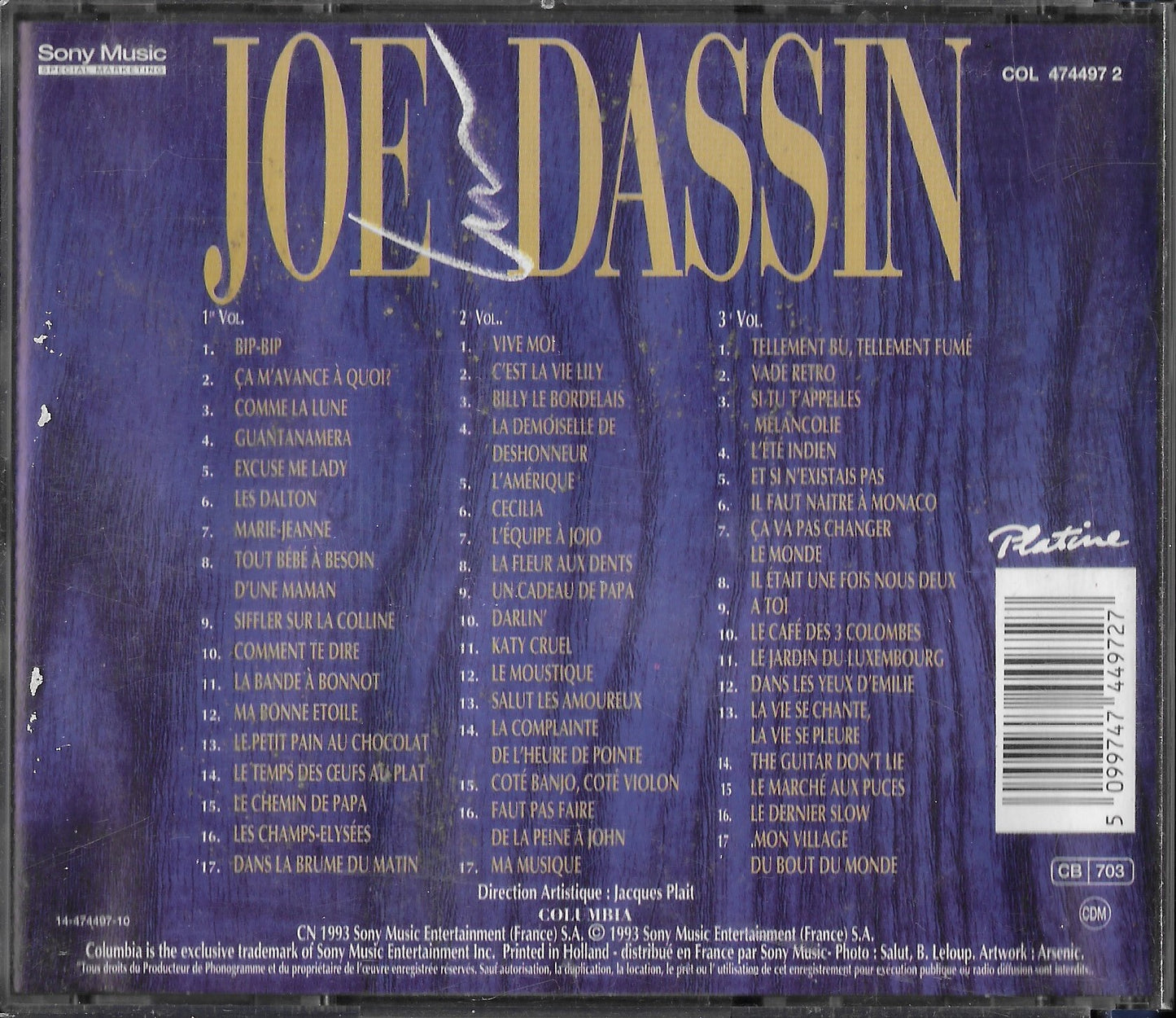 JOE DASSIN - Joe Dassin (Compilation 3 CD)