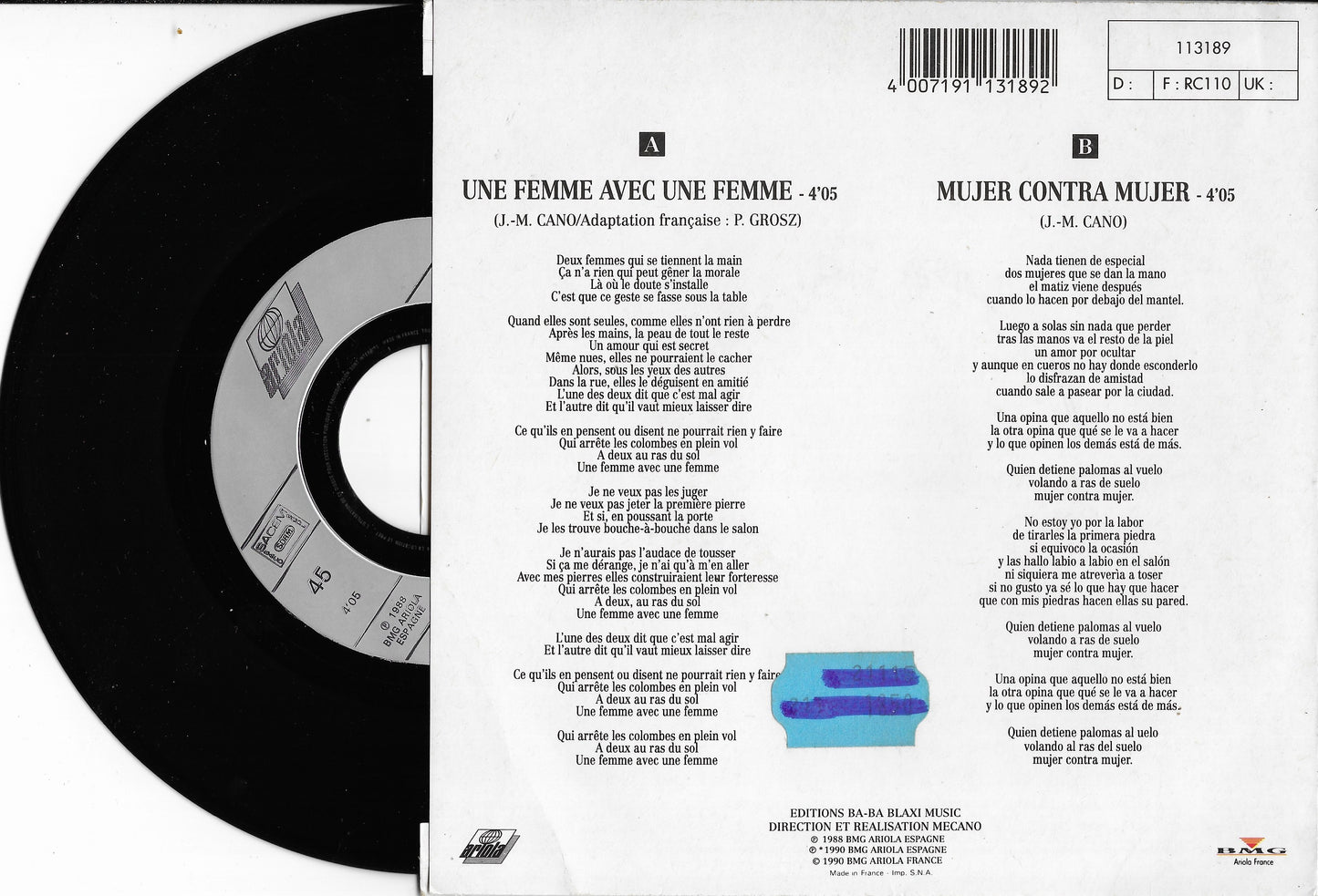 MECANO - Une Femme avec une Femme