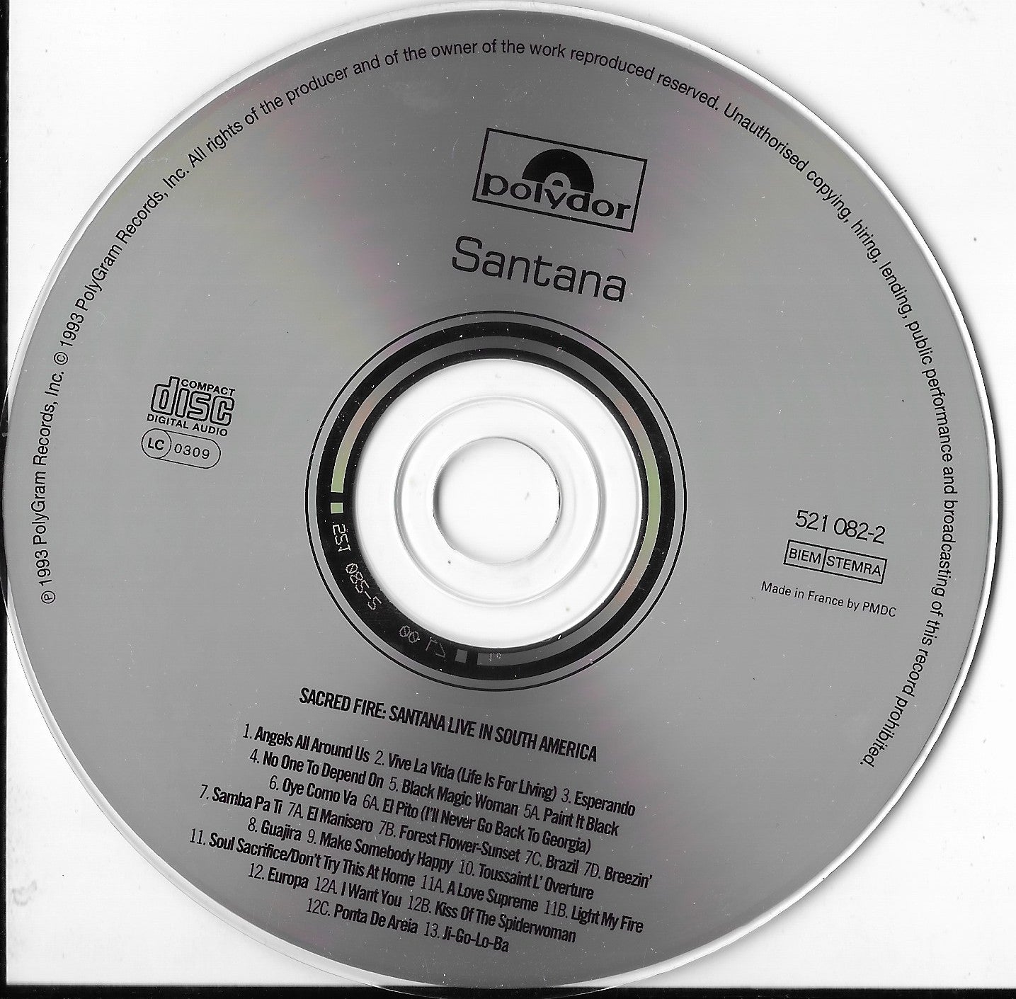 CARLOS SANTANA - Sacred Fire - Live In South America