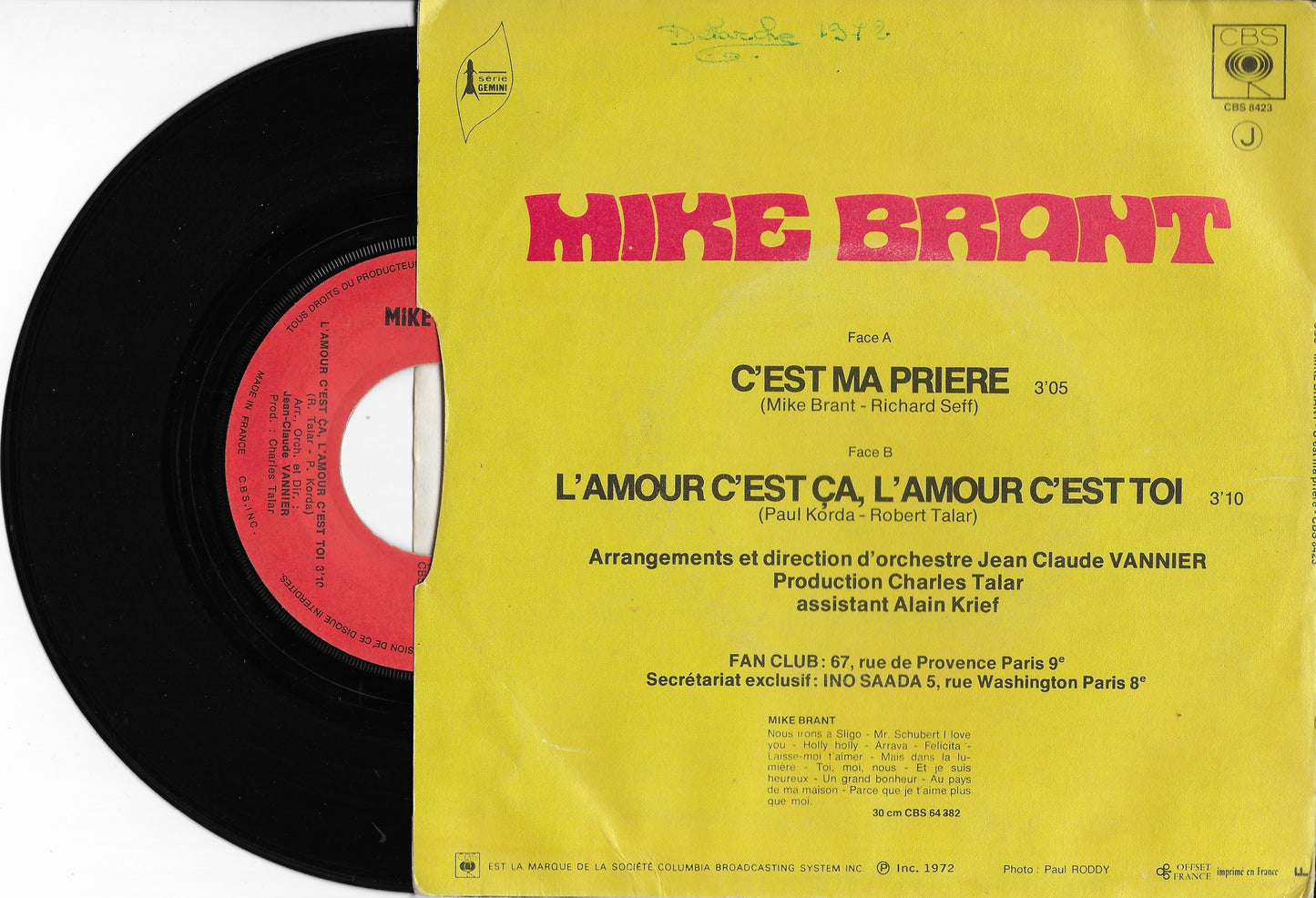 MIKE BRANT - C'est Ma Prière
