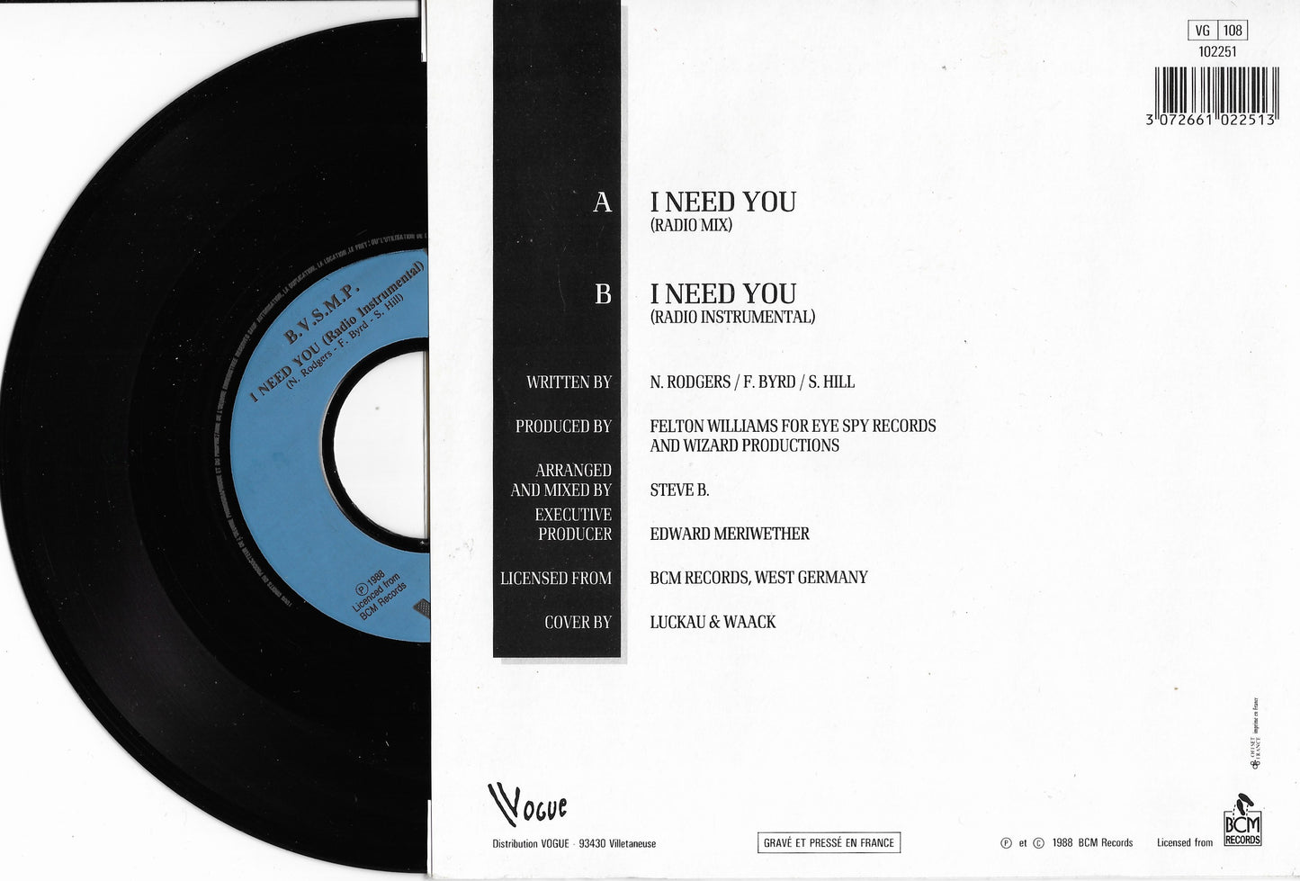 B.V.S.M.P. - I Need You