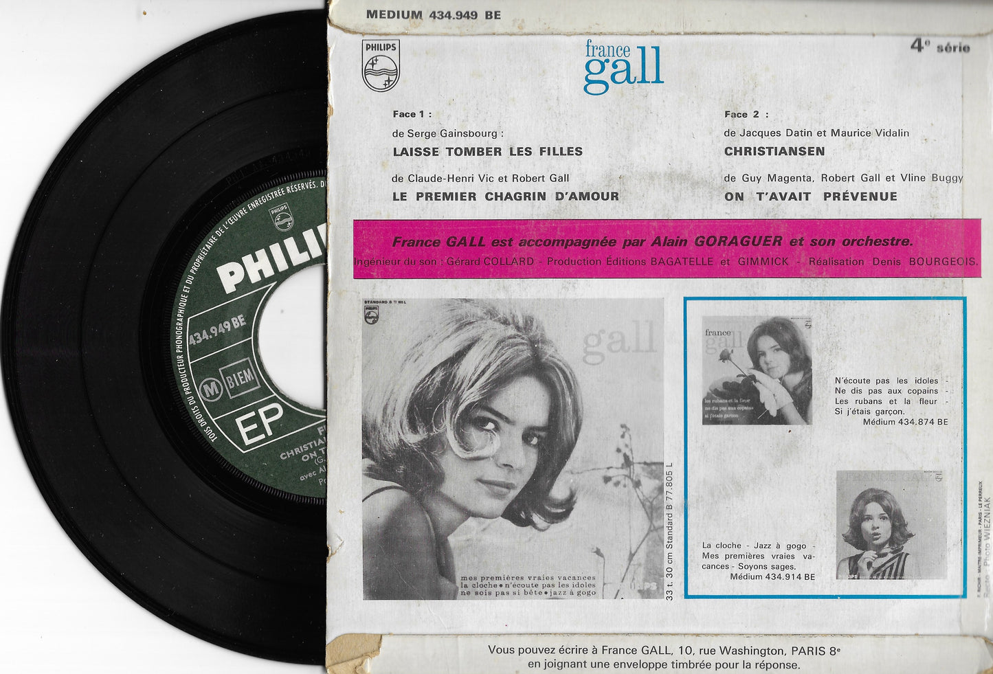 FRANCE GALL - Laisse Tomber Les Filles (4e Série)