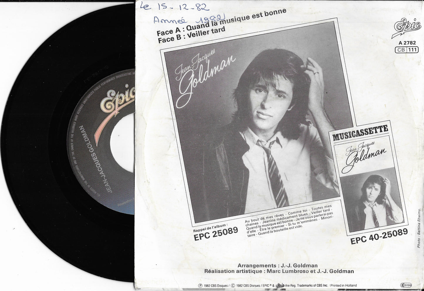 JEAN JACQUES GOLDMAN - Quand La Musique Est Bonne
