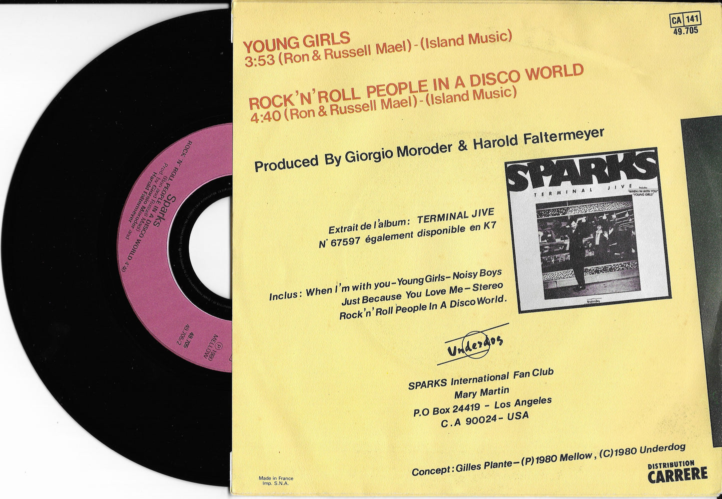 SPARKS - Young Girls / Rock'n'Roll People In A Disco World