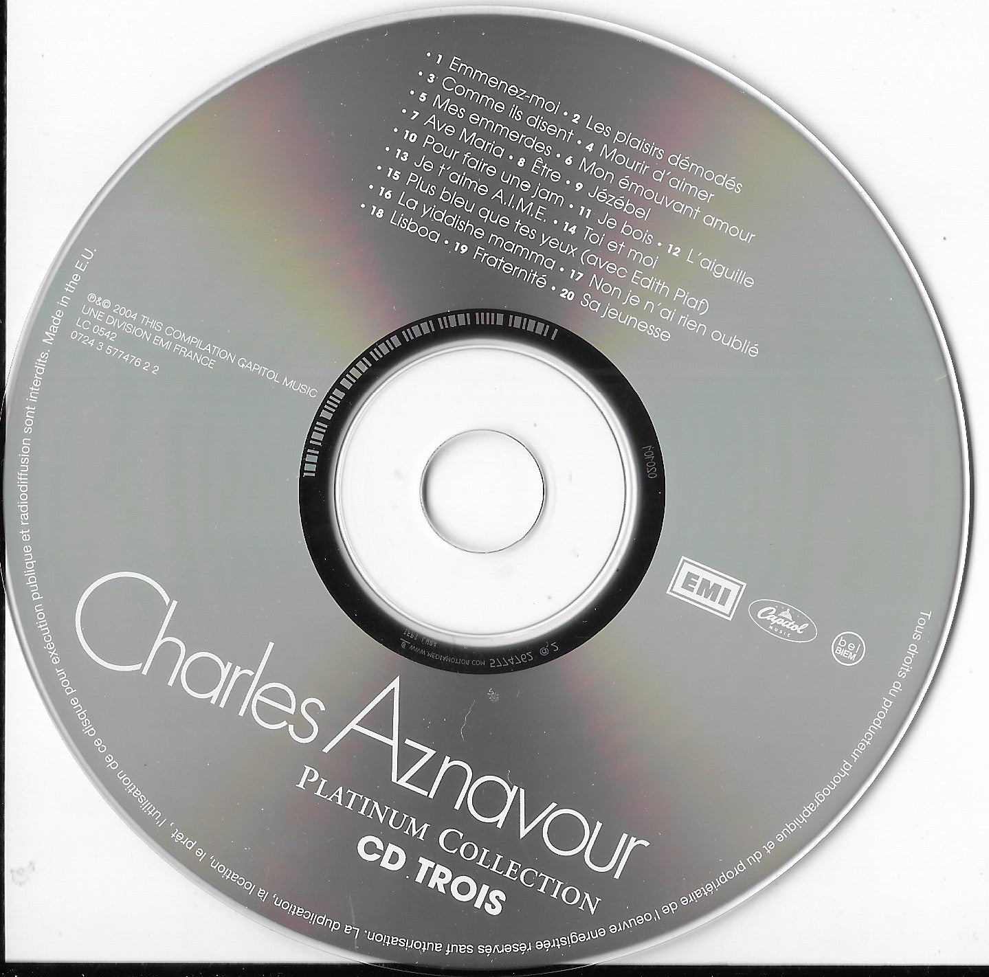 CHARLES AZNAVOUR - Platinum Collection (Coffret 3 CD)