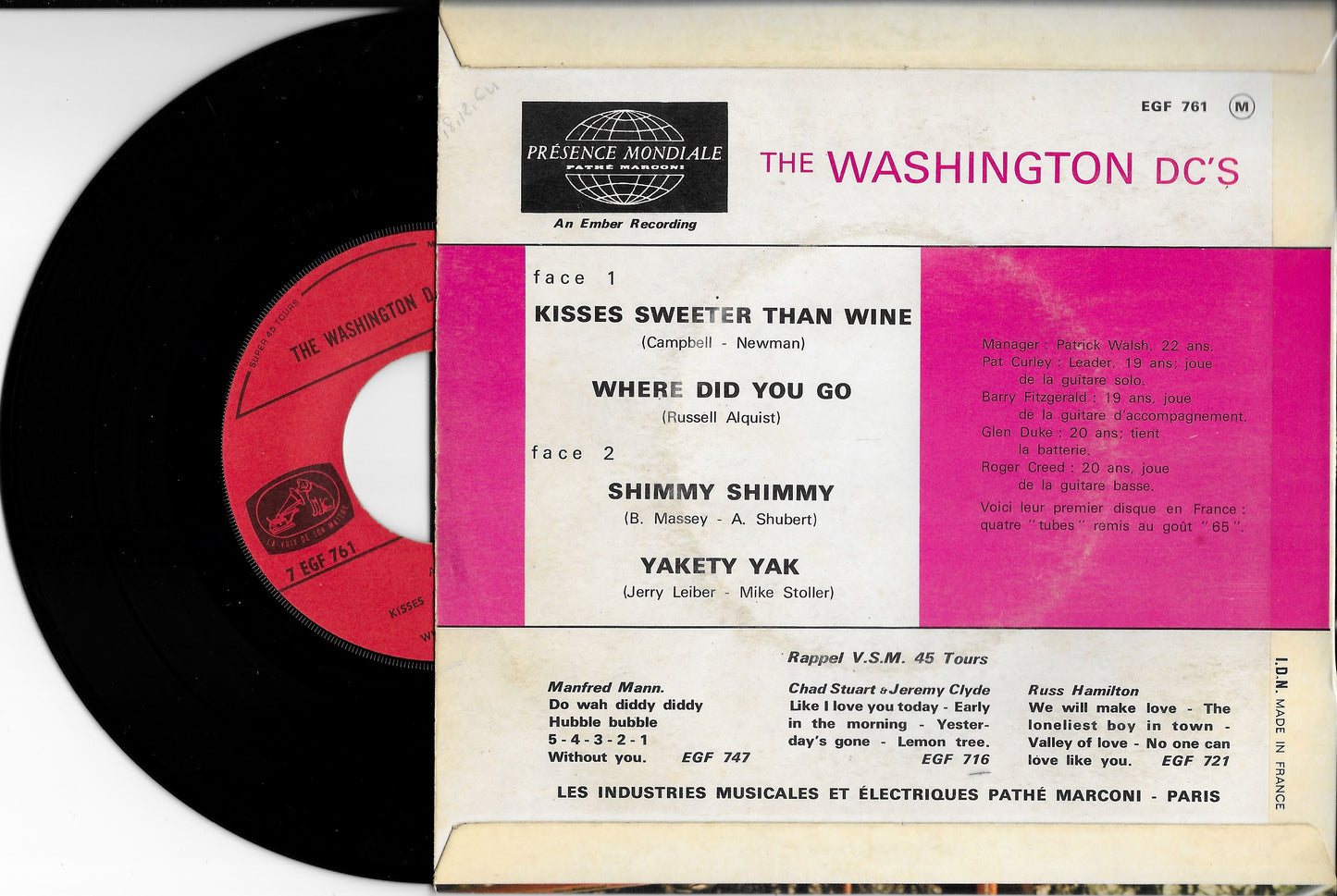 THE WASHINGTON D.C.'S -  Kisses Sweeter Than Wine