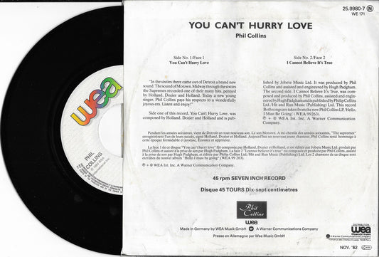 PHIL COLLINS - You Can't Hurry Love