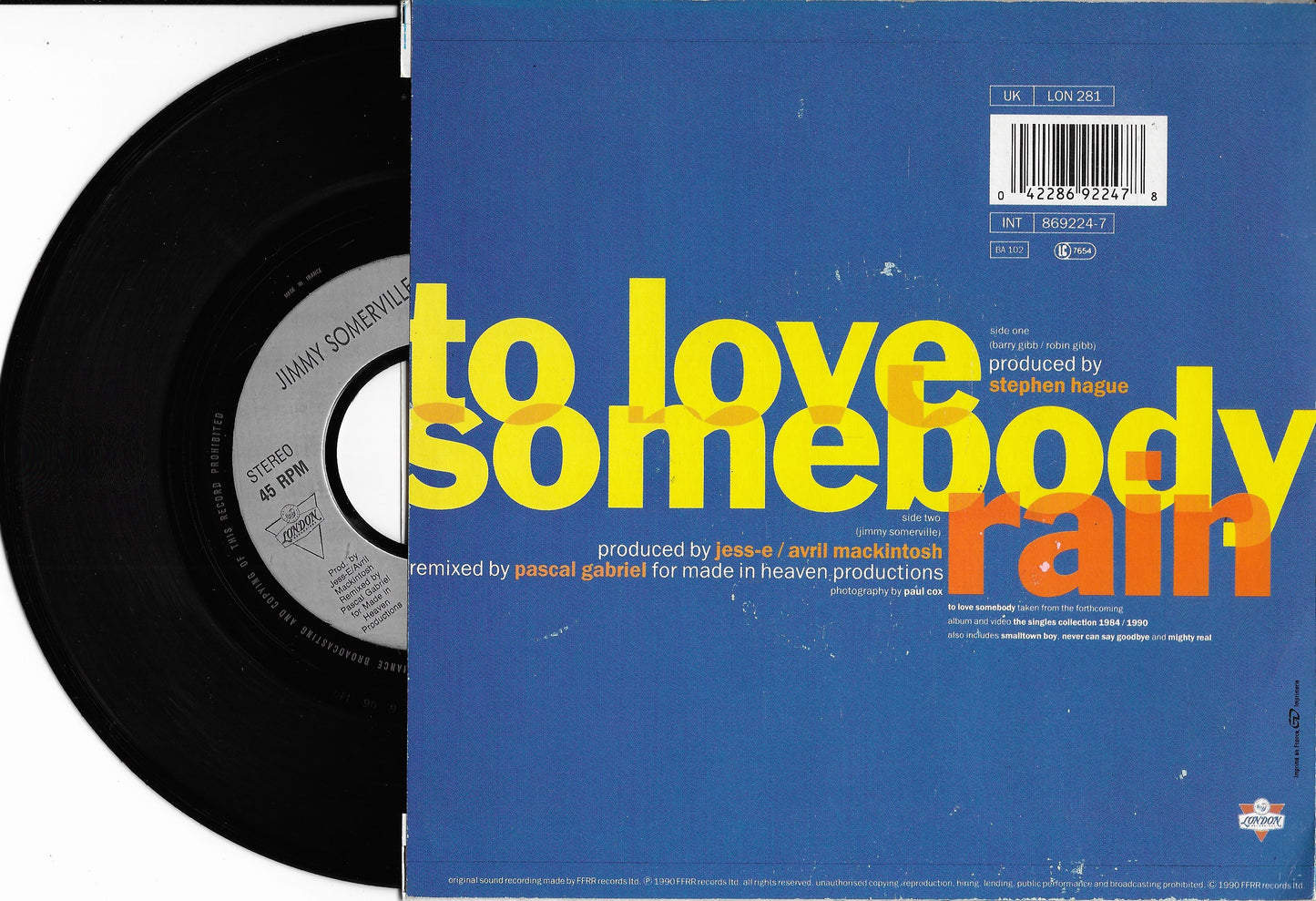 JIMMY SOMERVILLE - To Love Somebody