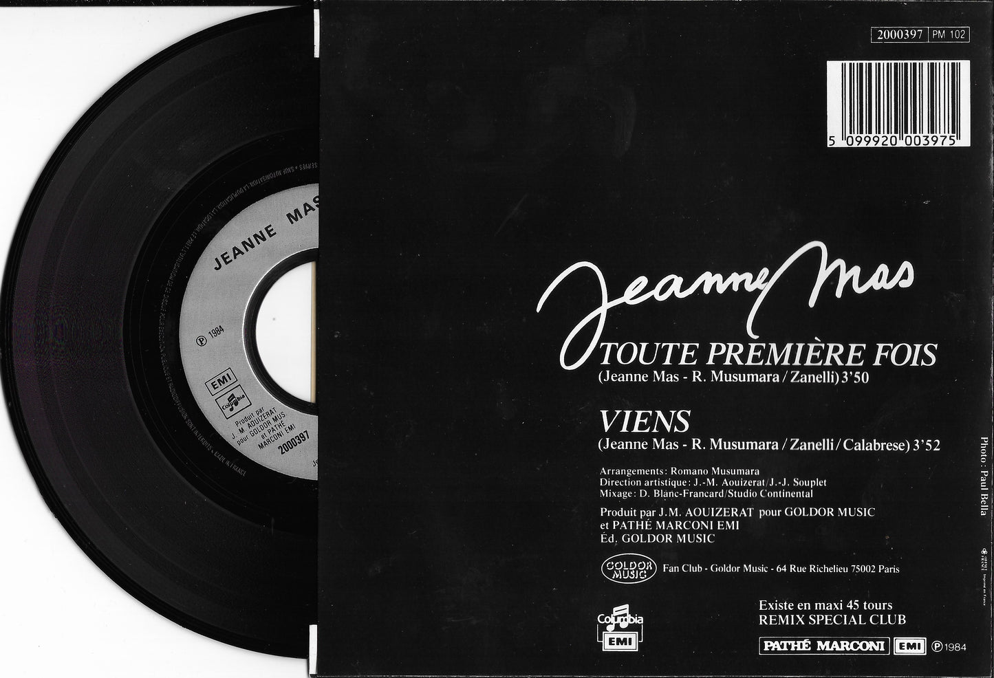 JEANNE MAS - Toute Première Fois