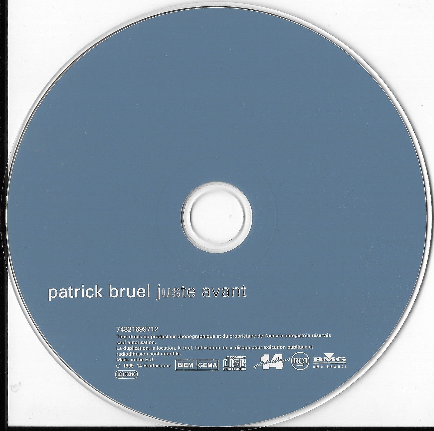 PATRICK BRUEL - Juste Avant