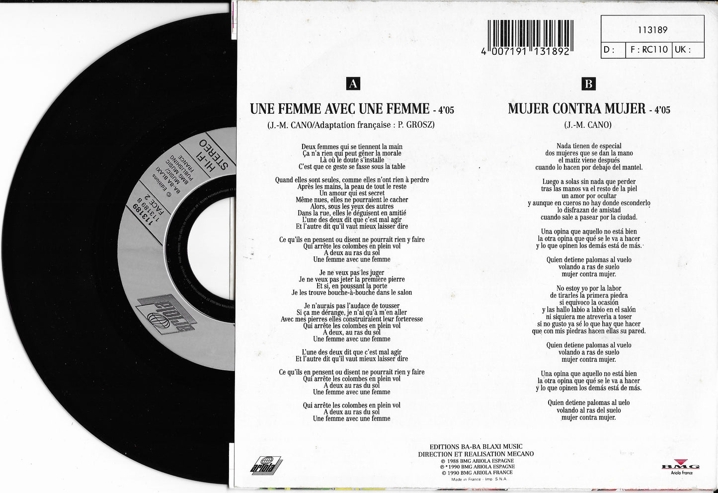 MECANO - Une Femme avec une Femme