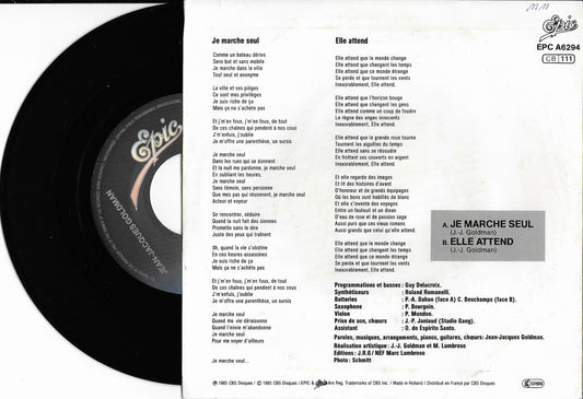 JEAN JACQUES GOLDMAN - Je marche seul