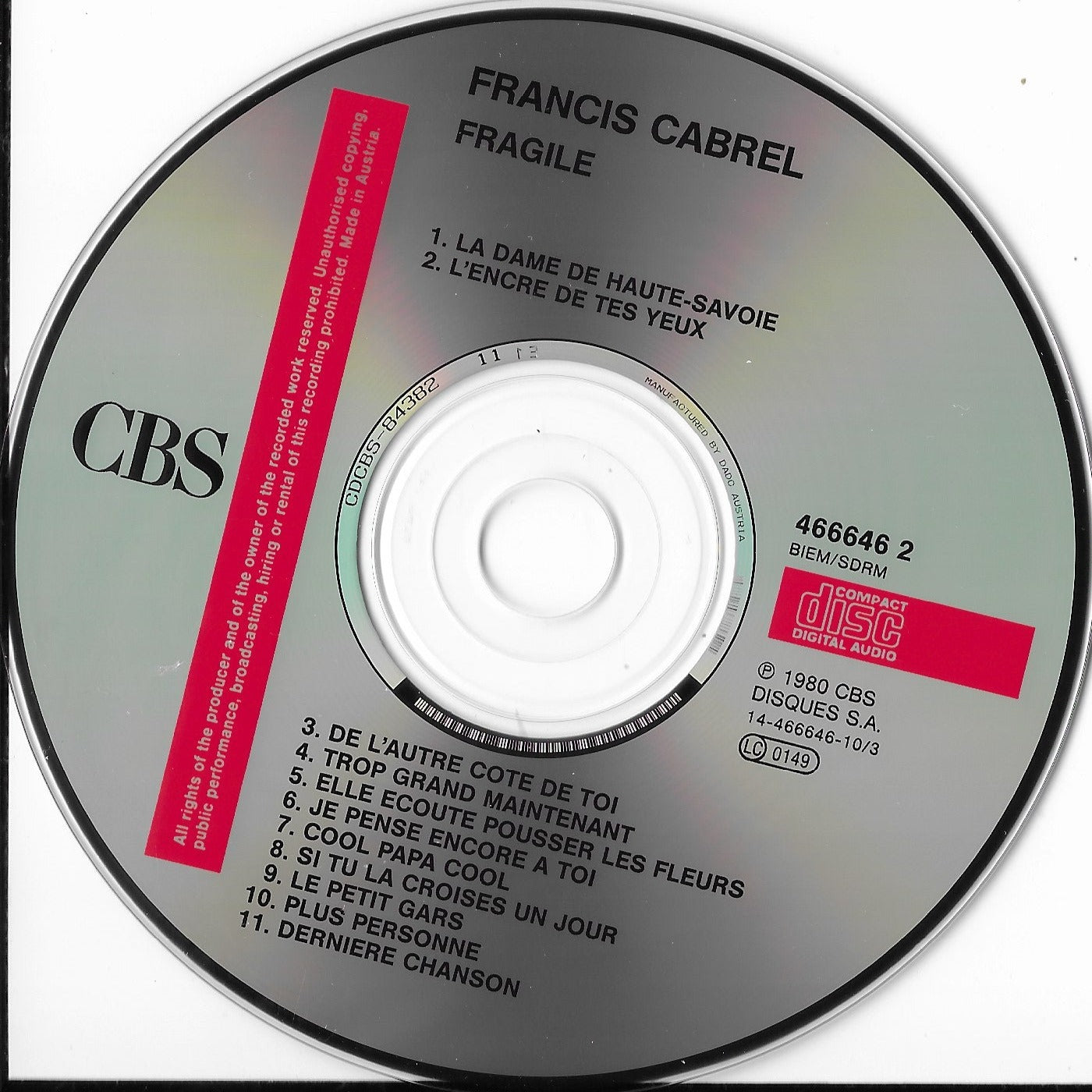 FRANCIS CABREL - Fragile