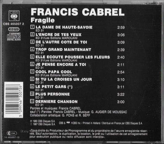 FRANCIS CABREL - Fragile