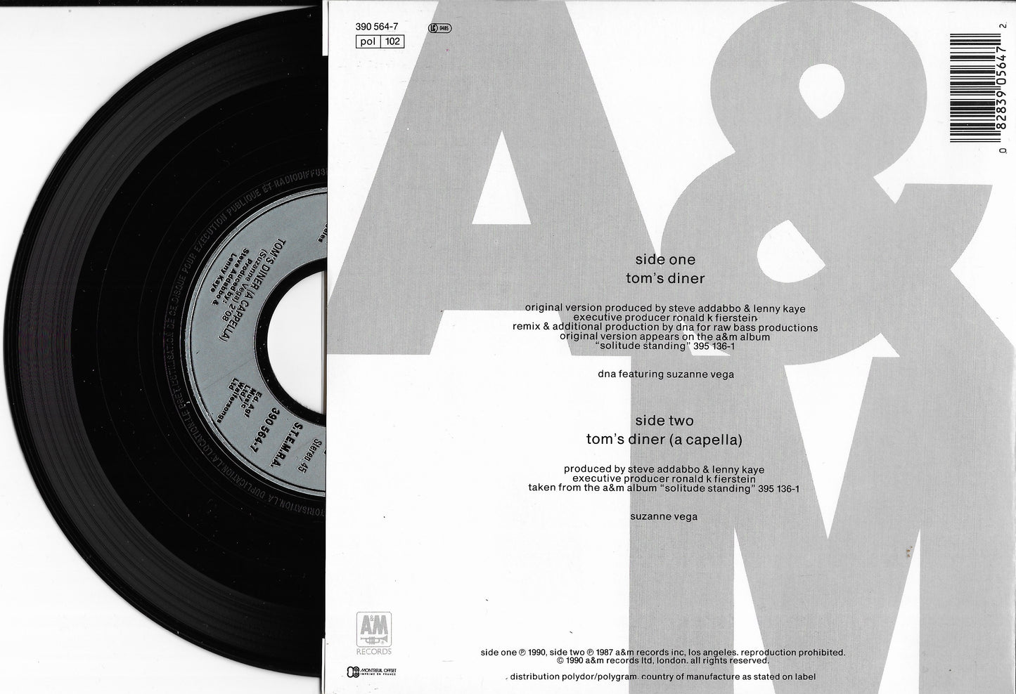 DNA Featuring Suzanne Vega - Tom's Diner