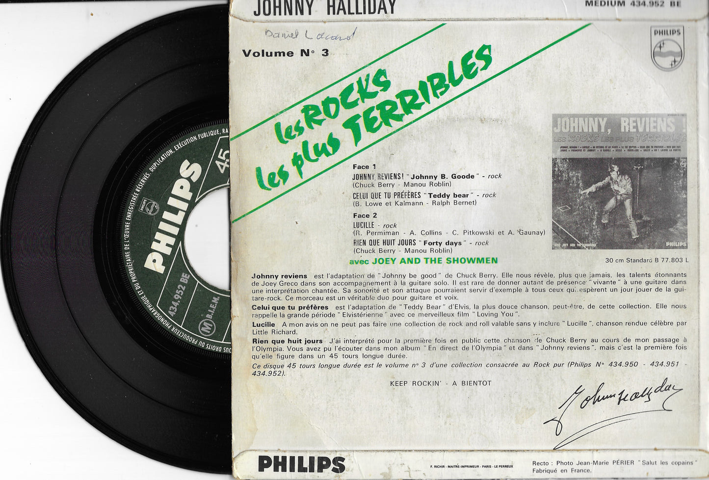 JOHNNY HALLYDAY - Les Rocks Les Plus Terribles Vol. No 3