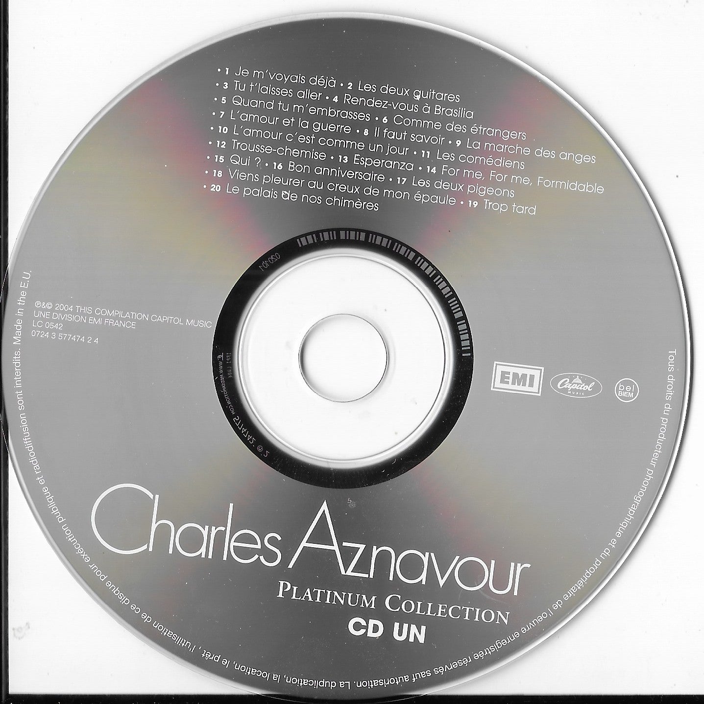 CHARLES AZNAVOUR - Platinum Collection (Coffret 3 CD)